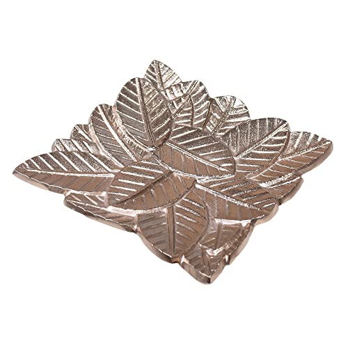 BBH Home's Handmade Bronze Novelty Shaped Aluminium Tray 6.88 x 6.88 x 0.78 AMBBVK043AB2020 - color: Bronze