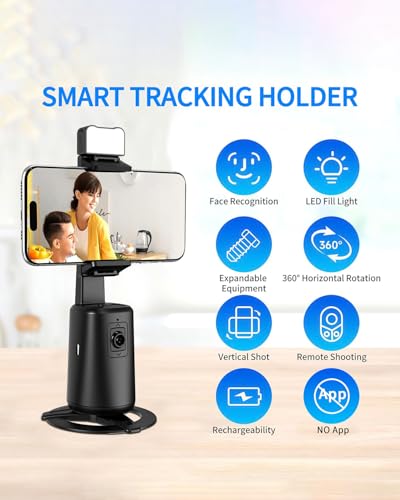 Auto Face Tracking Tripod 360° Rotation, 67" Tripod for iPhone Selfie Stick,Phone Tripod Stand Holder with Remote Gesture Control,No App, for Live Video Tiktok Live Vlog Streaming Video