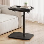 TV Tray Table, Adjustable Height, Flip-Top, Snack Side Table with 360° Swivel and 180° Tilt, C Shaped End Table for Couch, Sofa, Bed, Recliner, Black - color: Black