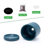 D'vine Dev Set of 4 Small Ceramic Plant Pots, 3.5 Inch Succulent Planter Pot for Plants with Drainage Hole and Saucer, Teal, 94-X-A-9 - color: Teal, size: 3.5 Inch