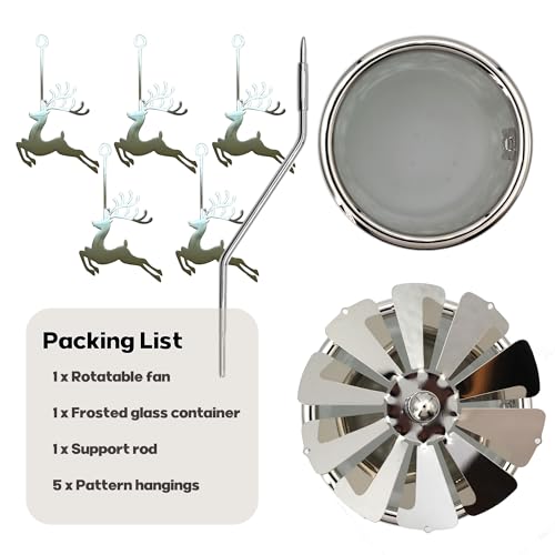 iLaJao Rotary Tea Light Carousel Angel Rotary Candle Holders Spinning Tealight Holders Christmas Decoration for Tabel Centrepieces Gift for Mom Women Wife Birthday-6 ¼ Inch Tall (Nordic Elk) - color: Nordic Elk