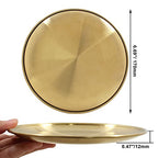 Jiozermi 6.69 Inch Stainless Steel Towel Tray, Serving Tray, Decorative Tray, Storage Tray for Cosmetics Jewelry Fruit Candy, Round, Gold