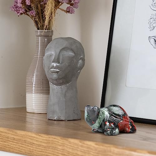 Crystal Turtle Figurines 2" Africa Blood Stone Healing Pocket Gemstone Sculpture Hand Carved Tortoise Statue for Home Office Decor, Paperweight