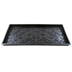 Achla Designs Scrollwork Rubber Boot Tray, Medium,Black - size: 34" x 14.3" x 2"