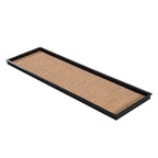 Anji Mountain AMB0BT4F-007 Black Rubber Boot/Shoe Tray with Coir, Fits 4 Pair (46.5" Wide), Tan & Blue Insert - color: Tan and Blue Insert, size: 46" x 14" x 1.5"