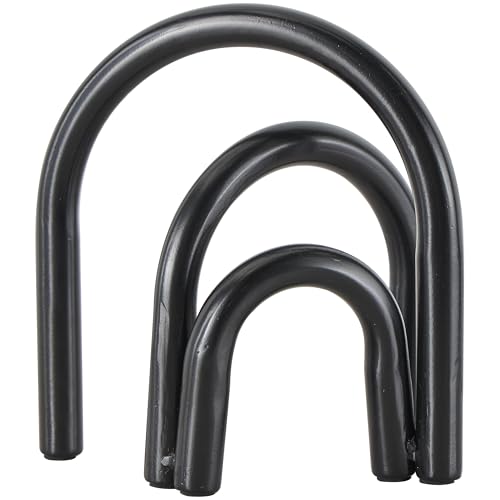 Deco 79 Metal Geometric Decorative Sculpture Overlapping Arch Home Decor Statue, Accent Figurine 7" x 4" x 8", Black - color: Black