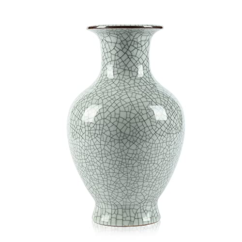 Chinese Ceramic Art Handmade Antique ice Crack Glaze vases Big China Porcelain Flower Bottle Vase Mild Mint Green - color: Mild Mint Green