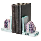 Two's Company Fluorite Quartz Crystal Bookends, 9.5-Inch, Set of 2