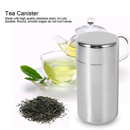 Tyenaza Tea Canister, Double Seal Stainless Steel Tea Tin Canister with Airtight Double Lids for Loose Tea Coffee Candy Herbs and Spices Storage(l) - size: l