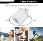 Wall Charger,USB Brick 3Pack 2.1A/5V Dual Port USB Plug Charger Cube Power Adapter Fast Charging Block for iPhone 17 16e 16 15 14 13 12 Pro Max 8 7 6 Plus 5S,iPad,Samsung Galaxy S8 S7 S6,Android Phone - color: White
