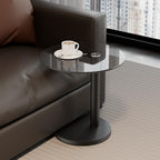 C Shaped Side Table Round End Table for Living Room, Modern Coffee Tables Unique Aesthetics Simple Accent Tables, Multifunction Black Bedside Stand for Sofa Bedroom Couch Balcony Patio Yard Garden