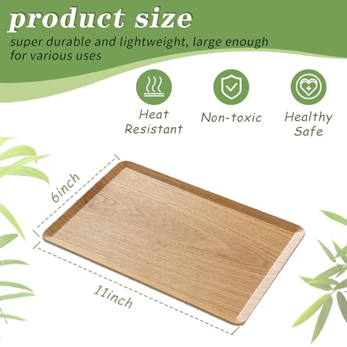 Wooden Trays for Eating, Decorative Serving Trays for Party, Great for Tea Tray, Bar Tray, Breakfast Tray - 6 x 11 Inch