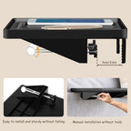 Bedside Shelf, Clip On Nightstand, Bedside Table Tray Organizer，Bedside Shelf for Bunk & Loft Beds，Black (Black) - color: Black