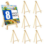 8 Pack 11.8In Tabletop Easel, Wooden Easels for Paiting Adjustable Foldable for Kids, Students, Beginners
