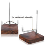 Wenqik 4 Pcs Crystal Display Stand Adjustable Metal Arms Small Rock Display Stand with Wooden Base Geodes Rock Agate Mineral Easel Holder for Collectibles(2.56 x 2.56 x 4.33 Inch) - size: 2.56 x 2.56 x 4.33 Inch