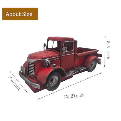 Decorative Book Ends Vintage Bookends: Metal Truck Book Stopper for Heavy Books - Farmhouse Decor for Shelf Table Coffee Bar Office Home - Gift for Adults Men Teen (Vintage Red) - color: Vintage Red