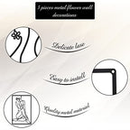 CHENGU 3 Pieces Metal Minimalist Abstract Woman Wall Art Line Drawing Wall Art Decor Single Line Female Home Hanging for Kitchen Bathroom Living Room - style: Body Style