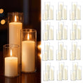 72 PCS Ivory White Pillar Candles with Glass Candle Holders Clear Hurricane Candle Holders Glass Cylinder Vases for Centerpieces Wedding Party, Event, Home Office (36 Candles+36 Candle Hoders) - style: 72 PCS Ivory White