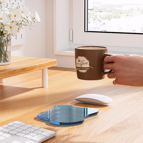 Acrylic Coaster for Desk, Clear Bar Drink Coaster, Clear Cloud Shape Coffee Cup Coaster, Perfect for Tabletop Protection and Accessories Display. - color: Transparent Blue