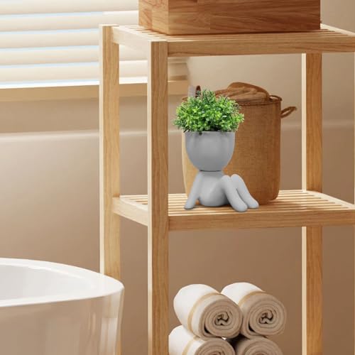 Zerzsy Mini Succulent Plant Fake Plants Succulents Plants Artificial for Home Bathroom Living Room Office Decor Cute Desktop Decoration - color: Cement Gray-b