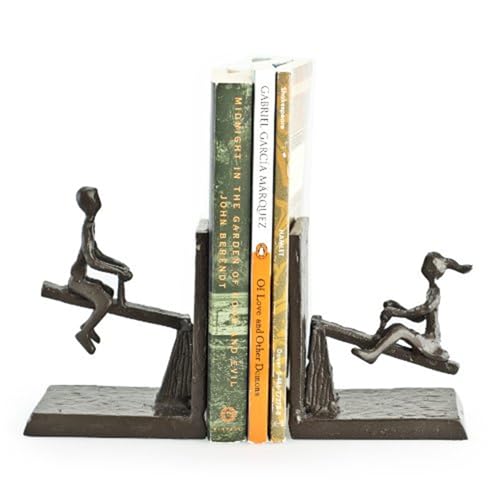 Danya B. ZI13023 See-Saw Metal Bookend Set. Iron Metal Art for Home and Office Decor – Decorative bookends for Shelves. Perfect Accents for Your Book Shelf or Coffee Table Book Organization