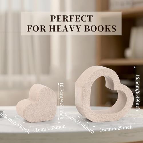 Heavy Duty Book Ends for Shelves,Stylish Set of 2 Decorative Bookends for Heavy Books,Resin Decor Book Stopper,Ideal for Any Shelf Desk,Aesthetic Decor for Book Holder,Home,Office, Library-Sandstone - style: 808 (Sandstone )