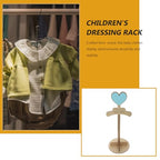 Alipis Child T Shirt Display: Wood Stand Shirt Rack - Portable Hanging Black - Baby Clothes Hanger Rack for Clothing Garment Retail Vendor - color: Khaki