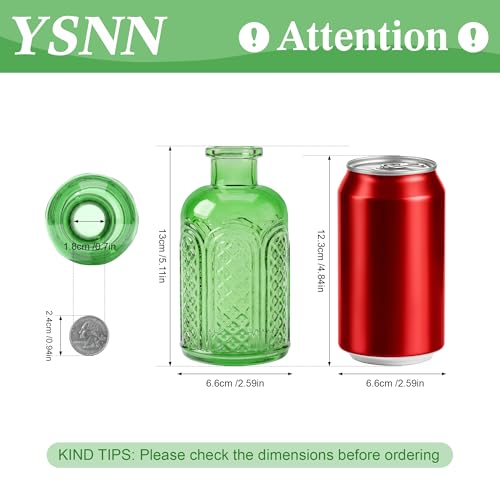 15 Pcs Colored Bud Vase Set,Glass Vases for Flower Centerpieces Wedding & Party Decor,Home Table Decorations,Bud Vases in Bulk for Housewarming (15, Green) - color: Green