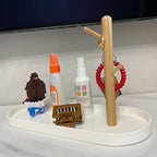 Key Tray for Entryway Table, Catchall Tray Organizer with 3 Tiers Wood Rack for Keys, Bracelets, Watches, Jewelry, Phone (Stadium)