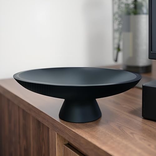 11.5" Large Decorative Bowl decor - Decorative Bowls for Home Decor,Modern Home Decor,Ruffle Decor key bowl,bowl for keys,Black - color: 11.42"Black