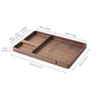Walnut Wooden Valet Tray – Bedside Table Organizer for Men Dad, Edc Catch All Tray with Cable Slot (11.4 x 7.9 x 0.8 Inch)