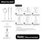 3 Tier Cake Stand Hardware Kits Heavy Duty for Tiered Fruit Cake Plate Stand Stable Handle Fitting Hardware Rod Cupcake Holder Support Silver Crown 5 Sets（Plate not Included） - color: Silver