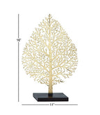 Deco 79 Metal Tree Decorative Sculpture Home Decor Statue, Accent Figurine 11" x 4" x 16", Gold