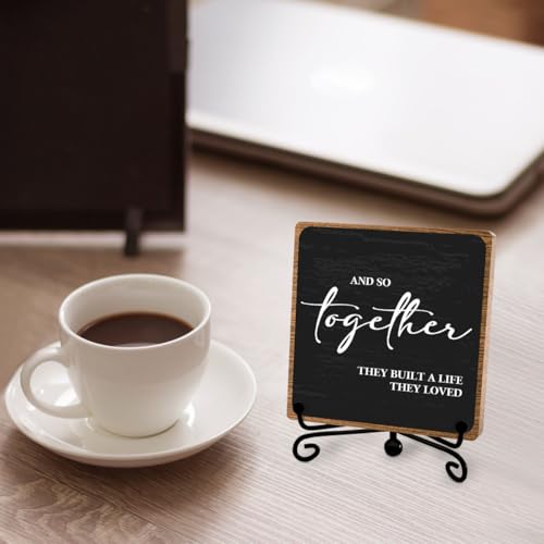 Home Wooden Decor Sign, Farmhouse Plaque with Stand, Warmth Housewarming Gifts for Women Men Family, Table Desk Cubicles Accessories for Living Room Bedroom Home Decorations - style: Home Sign 03