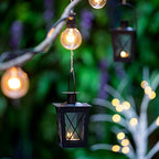 2 Pcs Tealight Lanterns Hanging Candle Holder, Metal Mini Decorative Led Tea Light Candleholder Decoration for Birthday Parties Wedding Centerpiece Relaxing Spa Setting (Black, 2 Pcs) - size: 2 Pcs