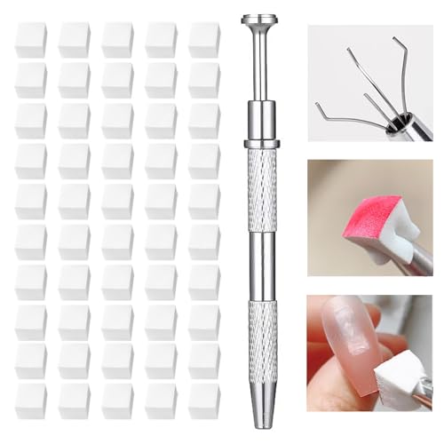 62Pcs Nail Art Brushes Tools,5 Pcs Liner Brushes for Nails,Nail Sponges for Ombre with Grabbing Pen, Dual Tipped Silicone Dotting Sculpture Pen and Mixing Palette Pen Holder, Nail Design Brushes - size: Medium