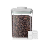 Ankou Food Airtight Containers (1500ml) 1.5 Qt Pop Up Food Formula Container With Lids, Bpa-Free One Button Open Stackable Container for Coffee Tea Brown Sugar Cereals - 8 Labels - Clear - color: 1.5 QT