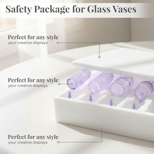 12 Pack Bud Vase in Bulk - BEAHOT Purple Flower Vases for Wedding Decorations, Glass Vase for Table Decorations, Small Vase for Home, Mother's Day, Centerpieces, Party, Office (Purple) - color: Purple