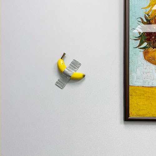 Duct Tape Banana, Handmade Banana Wall Sculpture, Fruit Sculpture Wall Decor, Resin Wall Hanging Decoration for Living Room Dining Room Bedroom Kitchen Office Home Gift for Men Women
