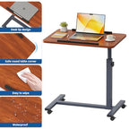 Furist Overbed Bedside Table with Wheels, Medical Hospital Bed Table, Bed Table with Wheels, Rolling Tray for Hospital and Home Use