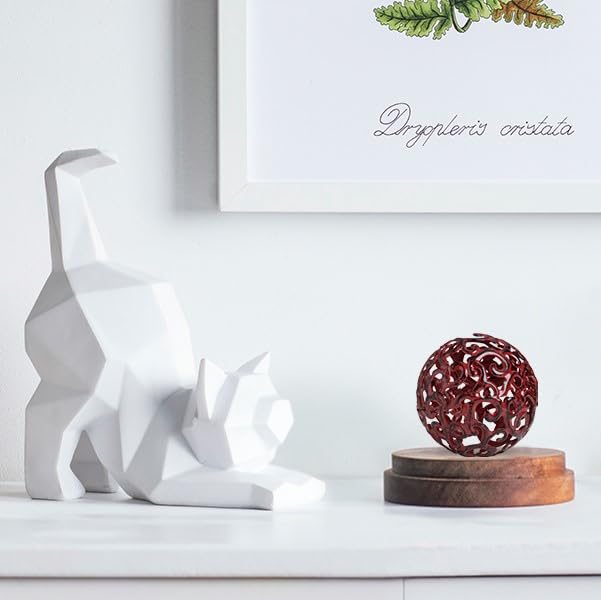 Everydecor Metal Decorative Sphere for Home Decor - Decorative Balls for Shelves, Centerpiece Bowls, Bookshelf - Decoration Orbs Accents for Living Room, Bedroom - Fancy Red Shelf Spheres - color: F. Red, size: 4 Inch