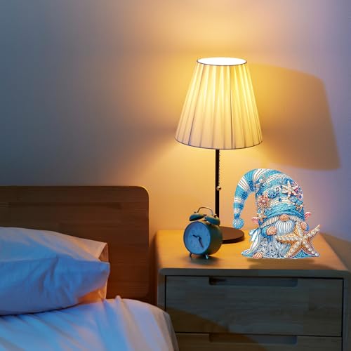 Gnome Tabletop Diamond Art Painting - DIY Diamond Art Kits for Adults Figurines Special Shaped Rhinestone Gem Art Statues, 5D Painting with Diamond Dots Sculpture Ornaments Kits Gifts for Beginner - color: Q010