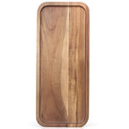 Small Wooden Serving Platters Acacia Charcuterie Boards Rectangle Wood Tray Home Decor Serving Cheese Board Appetizer Snack Plates Kitchen Dinner Platter for Food Dish Rectangular Cake Dessert Trays - size: 14" x 6" x 0.6"