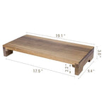 MyGift Premium Acacia Solid Wood Desk Monitor Stand, Laptop Riser & Keyboard Storage – Wooden Desktop Organizer for Screen Display and Workspace Organization