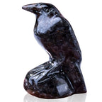 Natural Flame Stone Crystal Raven Statue 2" Healing Crystal Handmade Sculpture Guardian Pocket Statues Reiki Meditation Office Home Decoration Gift - color: Flame Stone