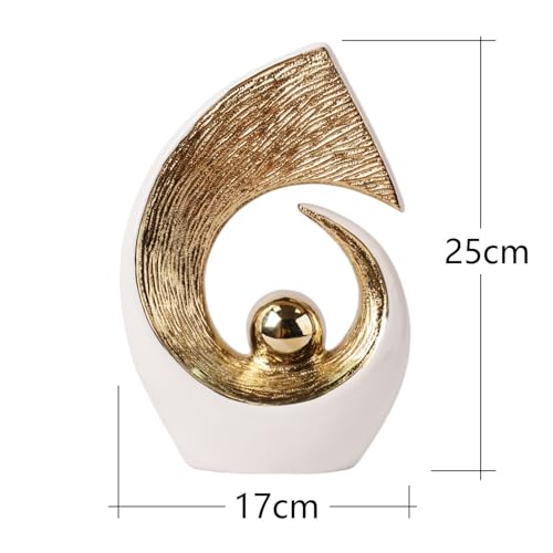 HAUCOZE Modern Sculpture Decor Abstract Statue Figurine Home Decoration Gifts Bookshelf Desktop Crafts Ceramic Arts 10 inch