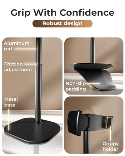 COOPER ChatStand, [Gift Family Pack], Adjustable Cell Phone Stand for Desk, Phone Stand for Recording, iPhone Holder, Small Tripod for iPhone, Fits Samsung, Android Smartphones, (Night Black, 2-Pack) - color: x2 Pack - All Black