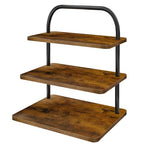 Cupcake Stand, 3 Tier Large Cupcake Stand Rustic Stepped Cupcake Display Stand Square Wood Dessert Table Display Set Cupcake Tower Tiered Tray Stand for Wedding Birthday Graduation - color: Brown