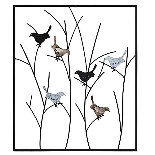 Lechesis Metal Birds on Branches Wall Art Decor Sculptures - 25" x 29 1/2"