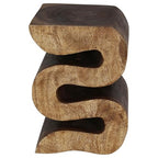 Haussmann Wood Big Wave Verve Accent Snake Table 14 x 14 x 20 in H Walnut Oil - color: Walnut, size: Medium